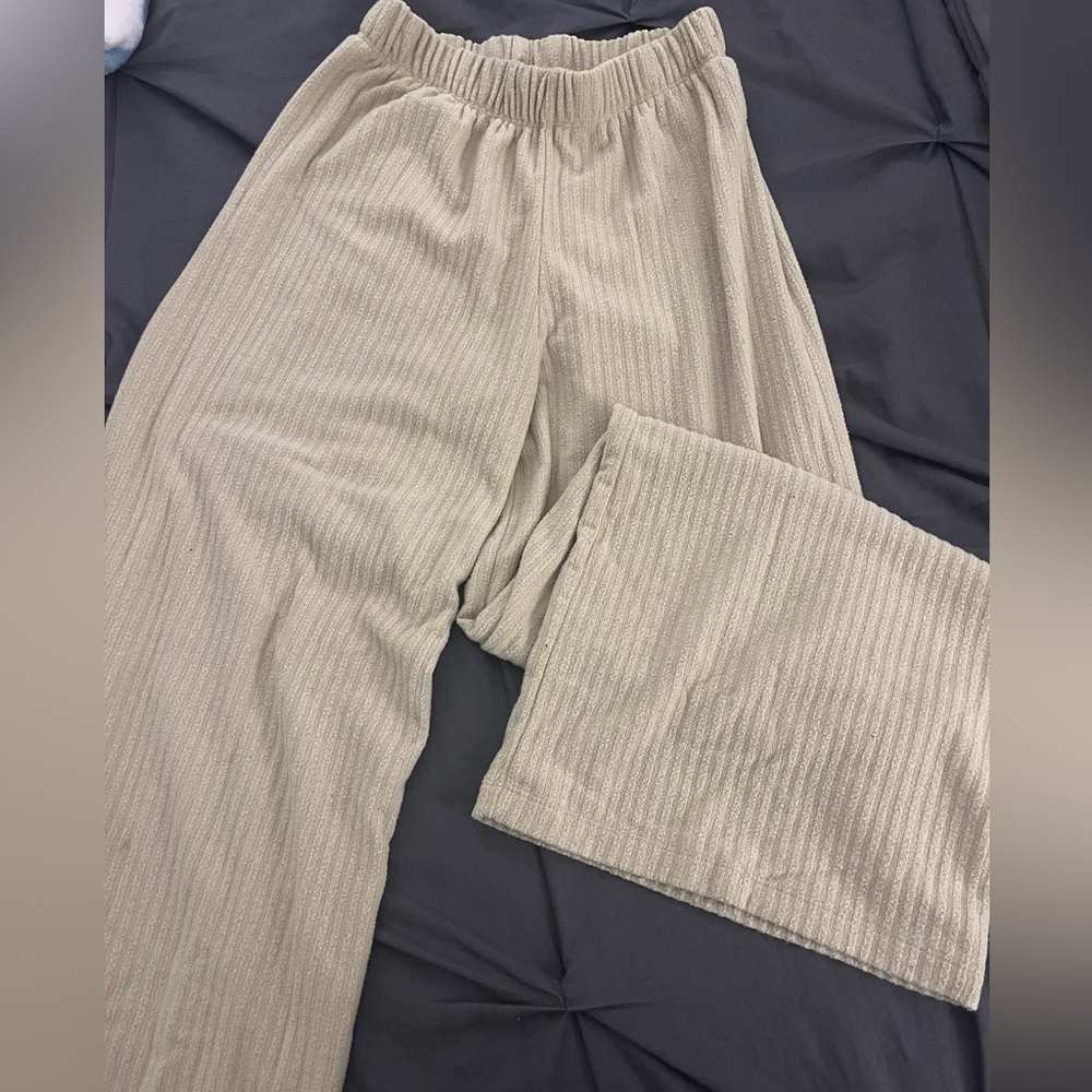 Yellow/cream Wide leg pants